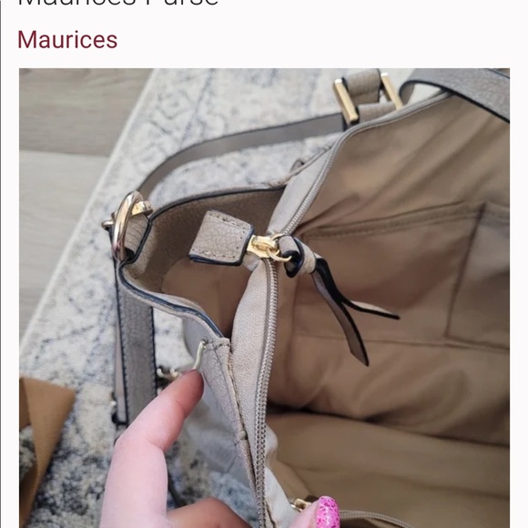 Large Maurices Purse. Tan/grayish pebbled color - Picture 6 of 8
